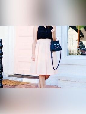 Moulinette Soeurs Anthropologie Women A-Line Pleated Tea Skirt Baby Pink Size 0